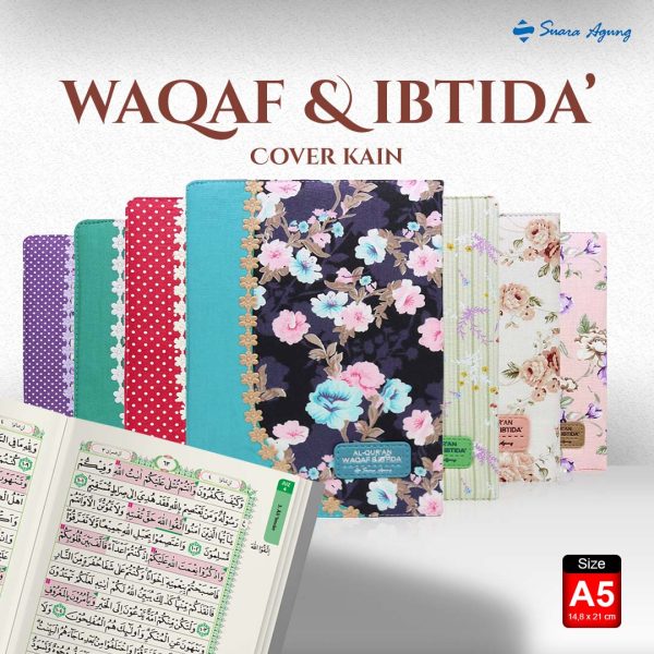 Alquran waqaf ibtida sampul kain resleting Suara Agung